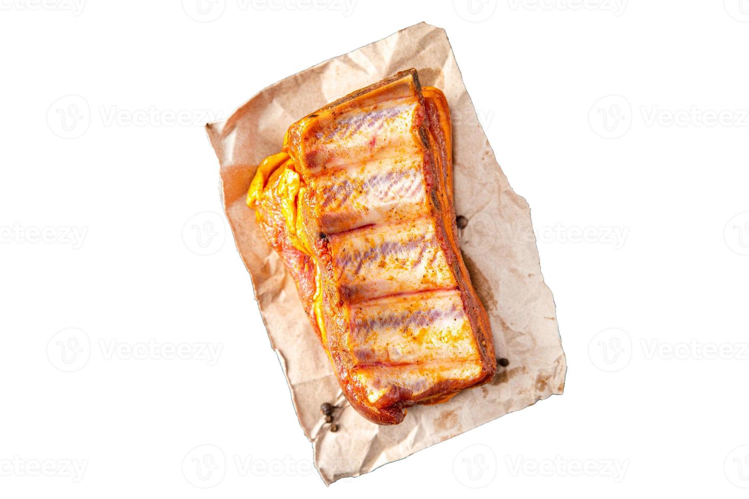 raw ribs fresh meat pork paprika meal photo