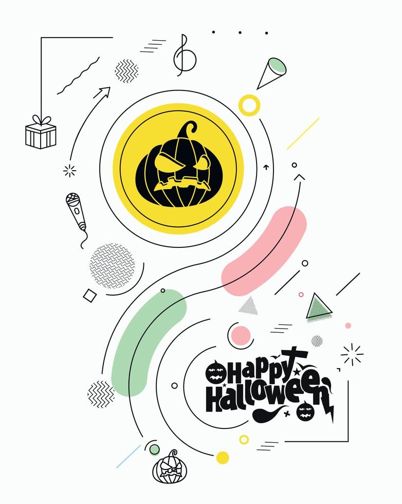banner o cartel de fiesta abstracta de feliz halloween. vector
