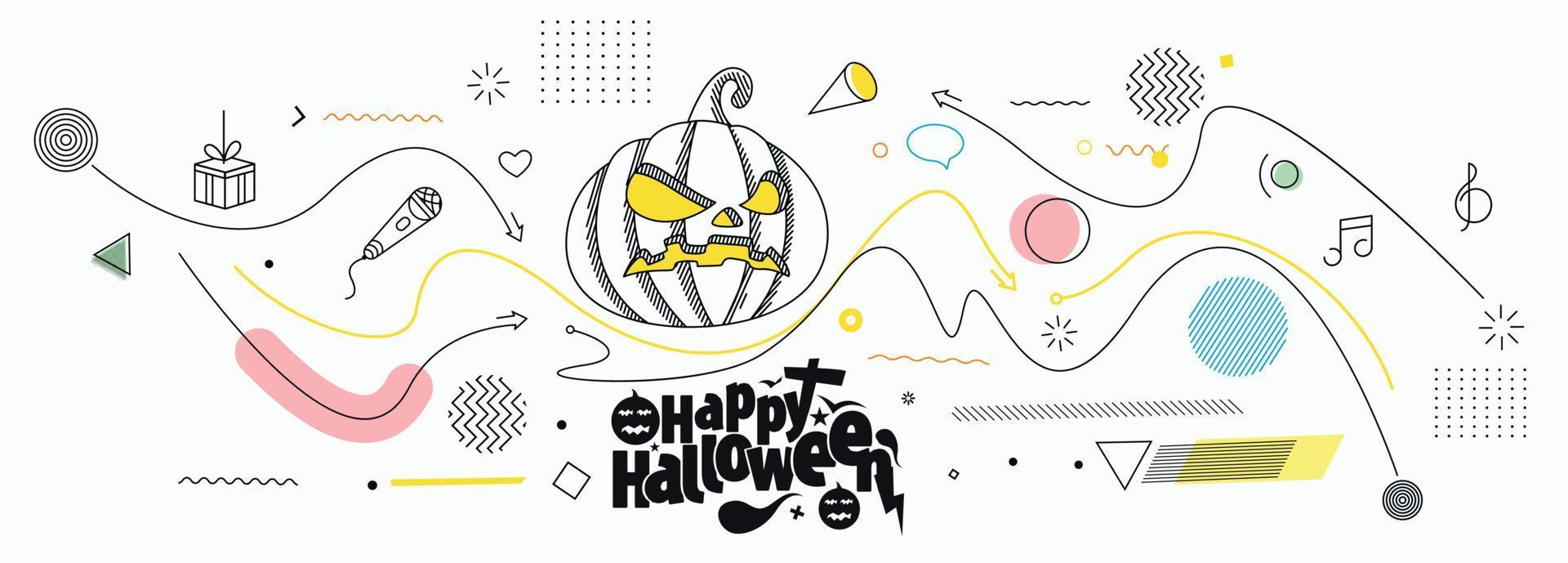 Happy Halloween Abstract Party Banner or Poster. vector