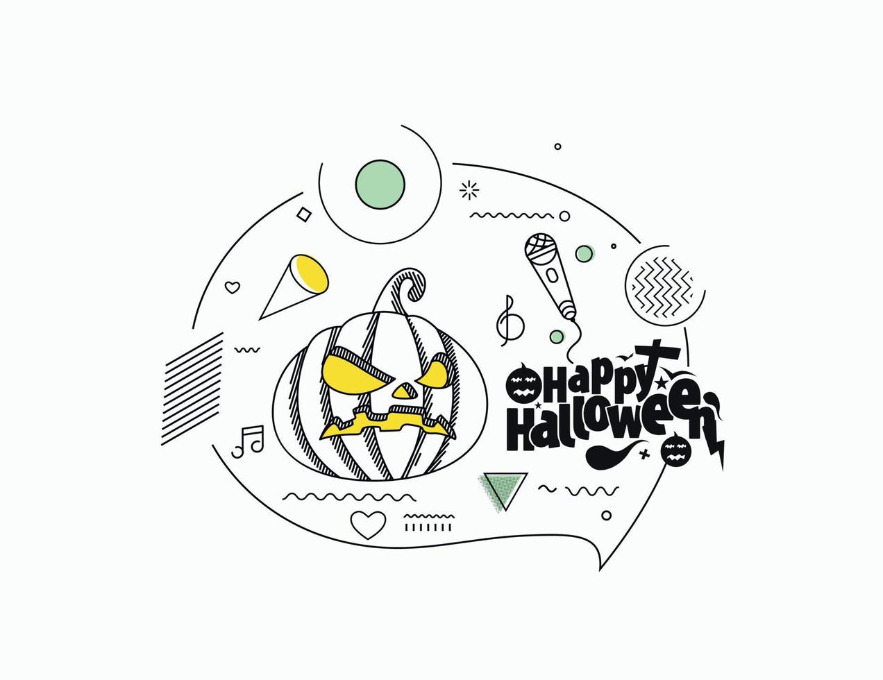 Happy Halloween Abstract Party Banner or Poster. vector