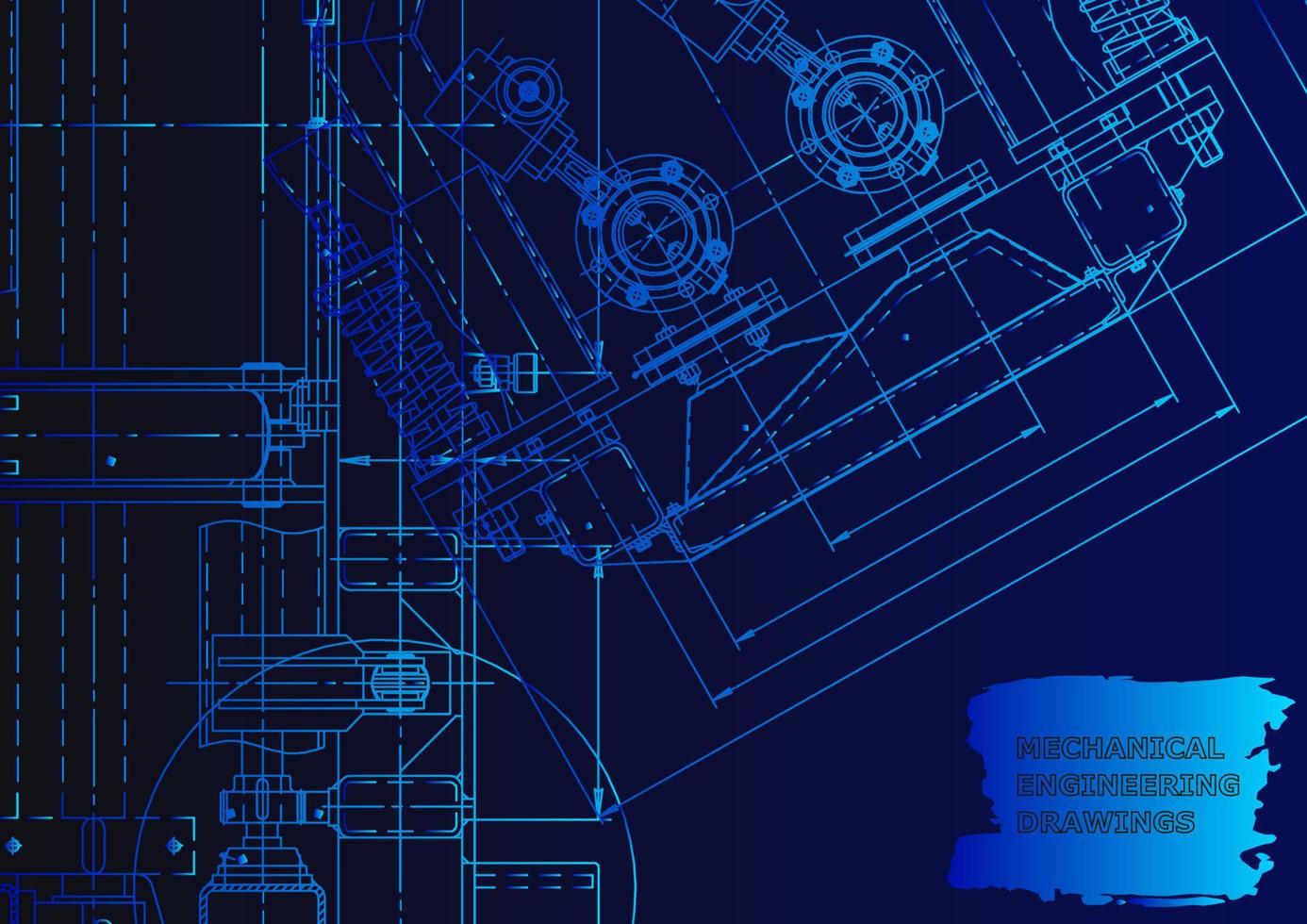 Sketch. Vector engineering illustration. Computer aided design systems