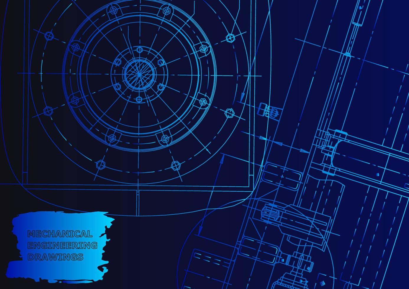 Sketch. Vector engineering illustration. Computer aided design systems