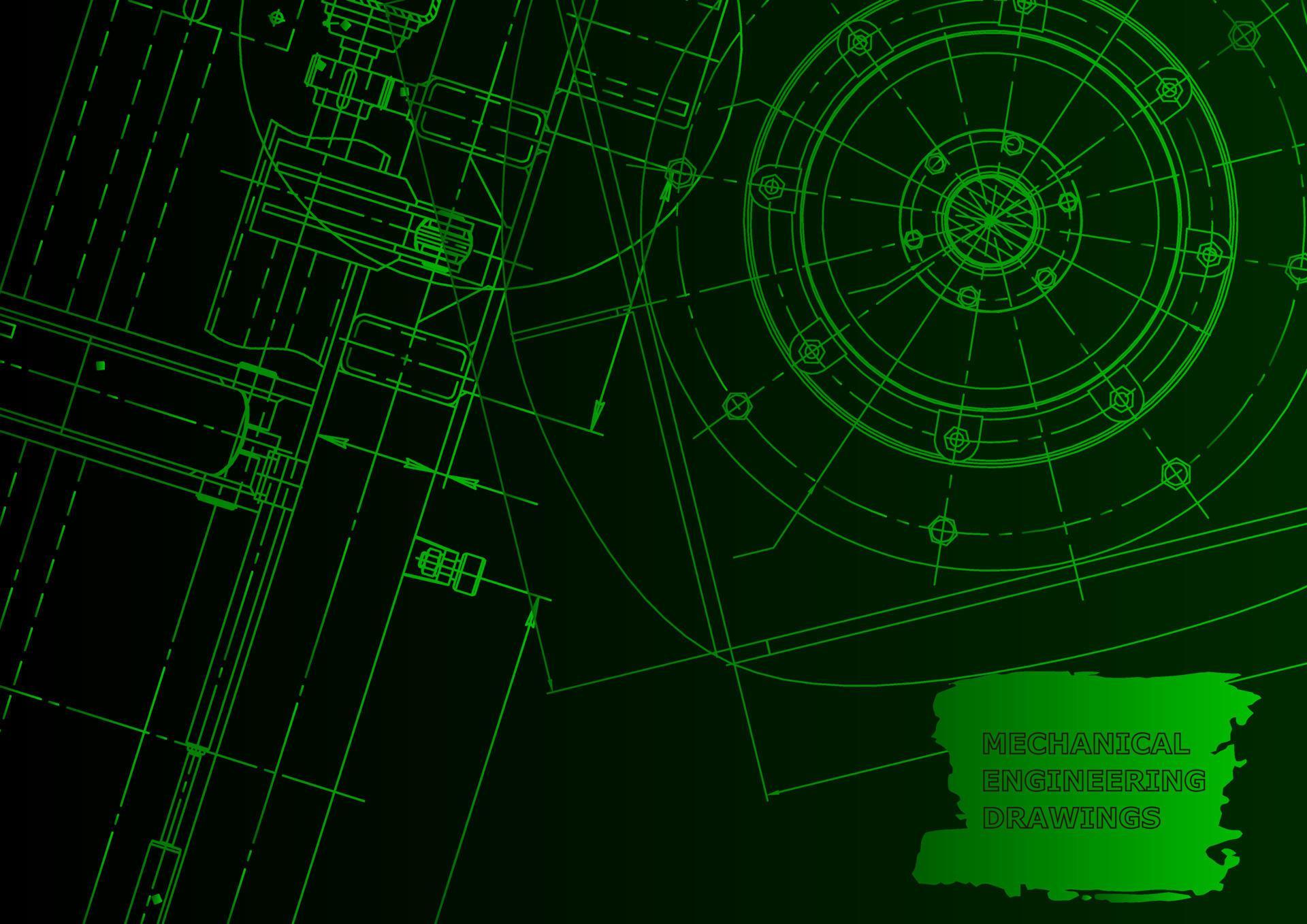 Sketch. Vector engineering illustration. Computer aided design systems ...