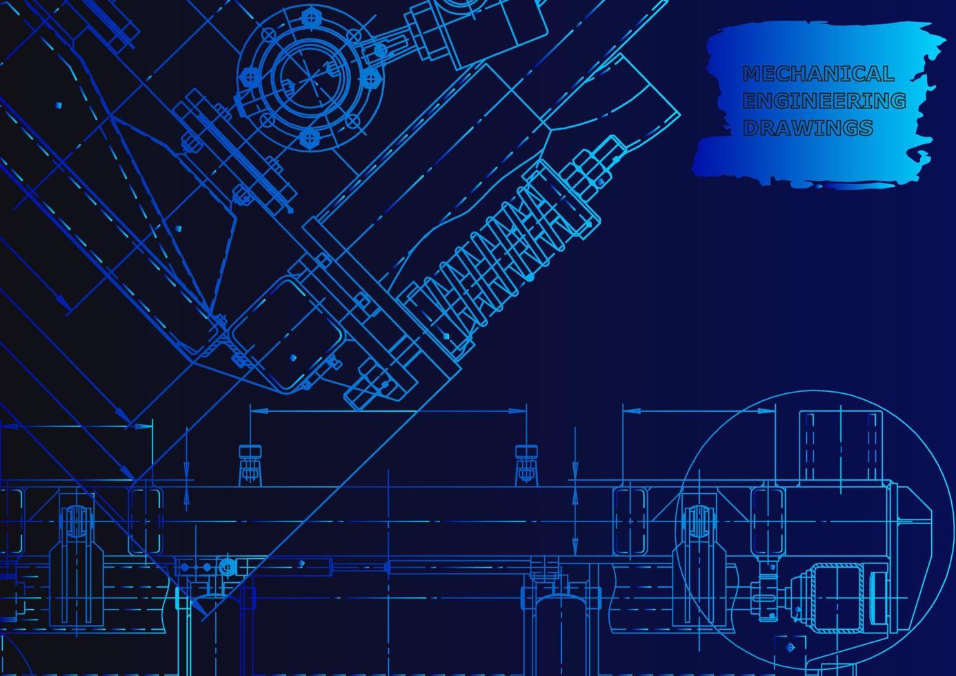 Sketch. Vector engineering illustration. Computer aided design systems
