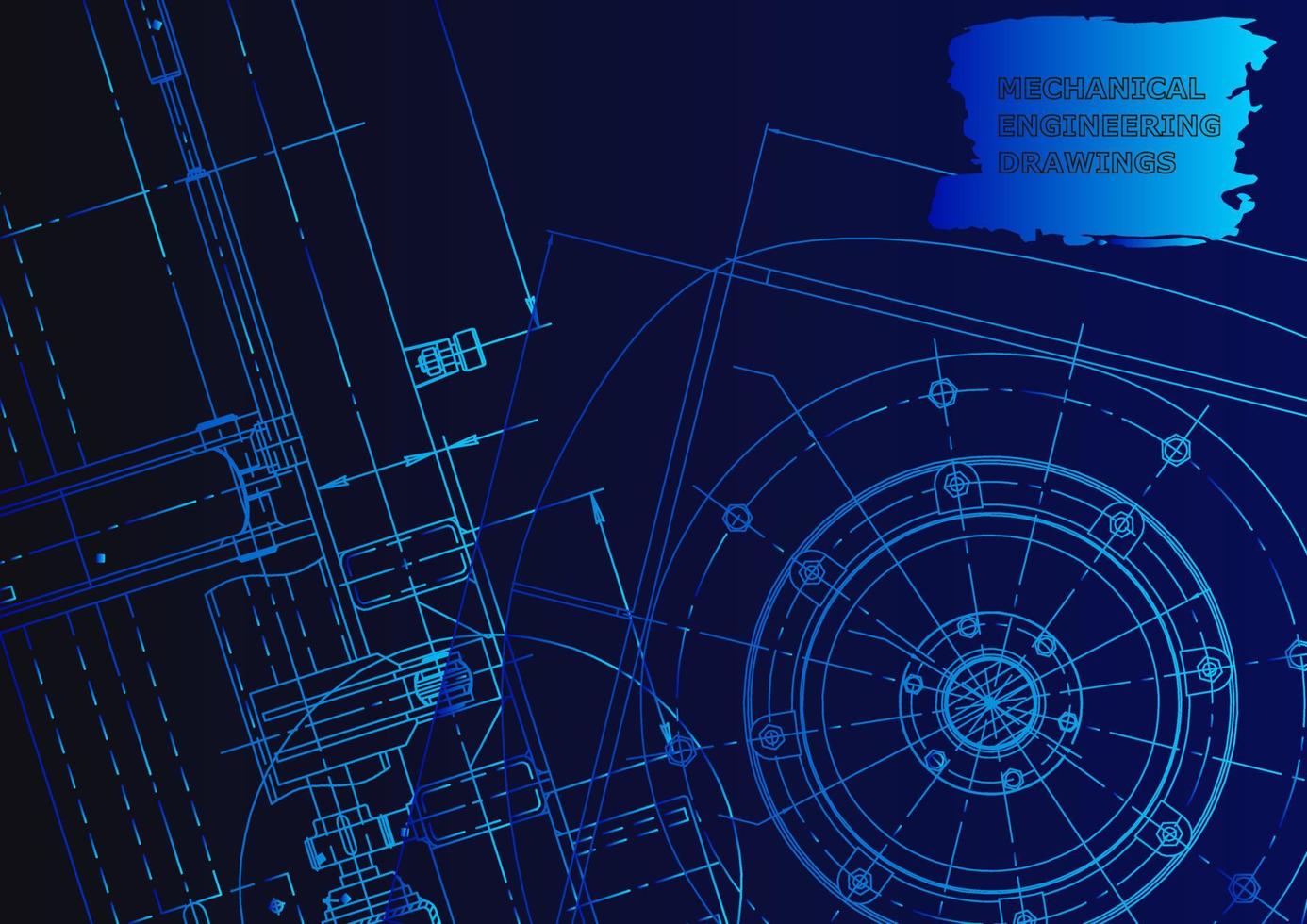 bosquejo. Ilustración de ingeniería vectorial. sistemas de diseño asistido por computadora vector