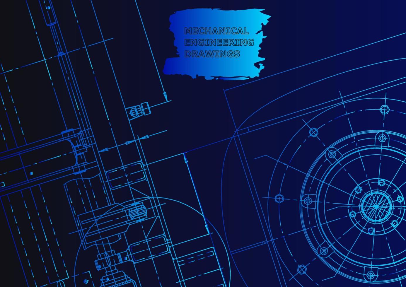 Sketch. Vector engineering illustration. Computer aided design systems