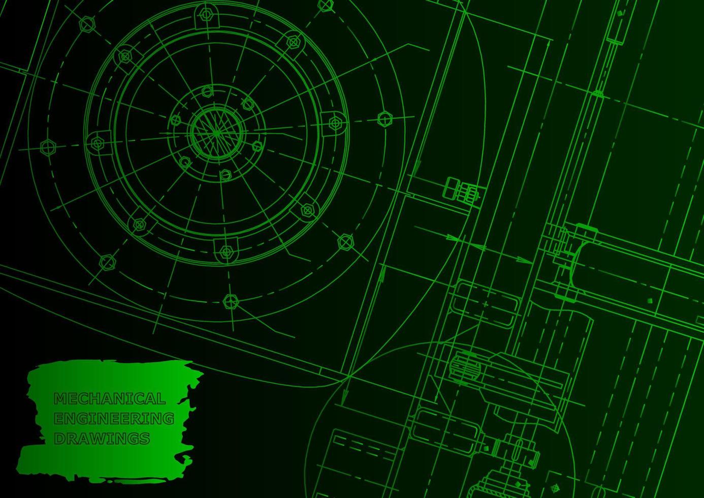 bosquejo. Ilustración de ingeniería vectorial. sistemas de diseño asistido por computadora vector