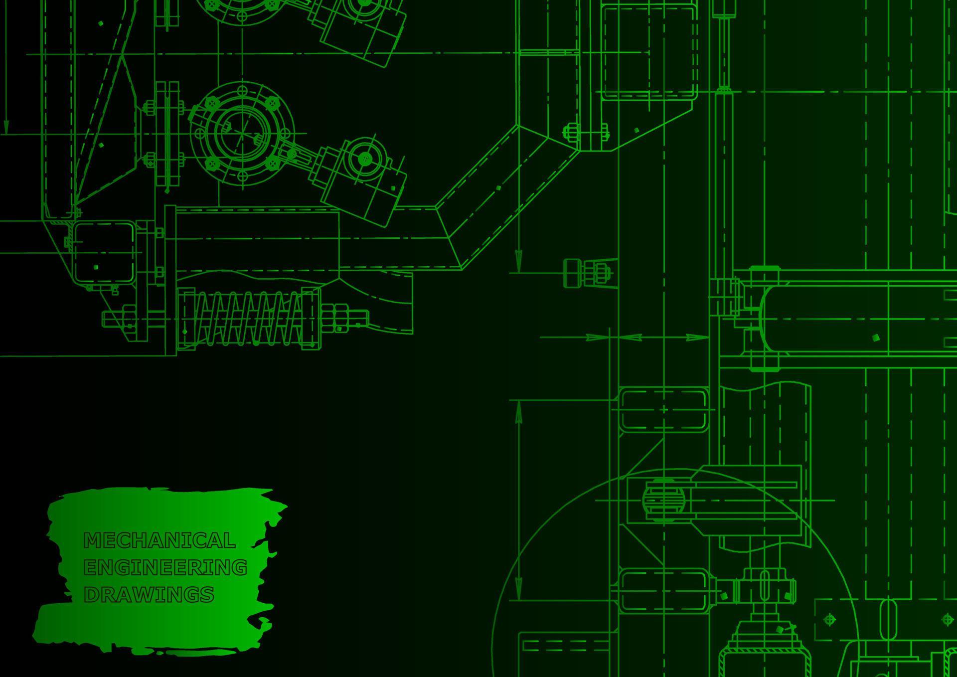 Sketch. Vector engineering illustration. Computer aided design systems ...
