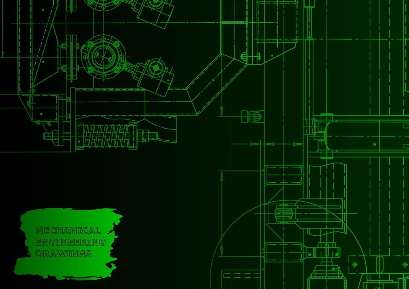 Sketch. Vector engineering illustration. Computer aided design systems