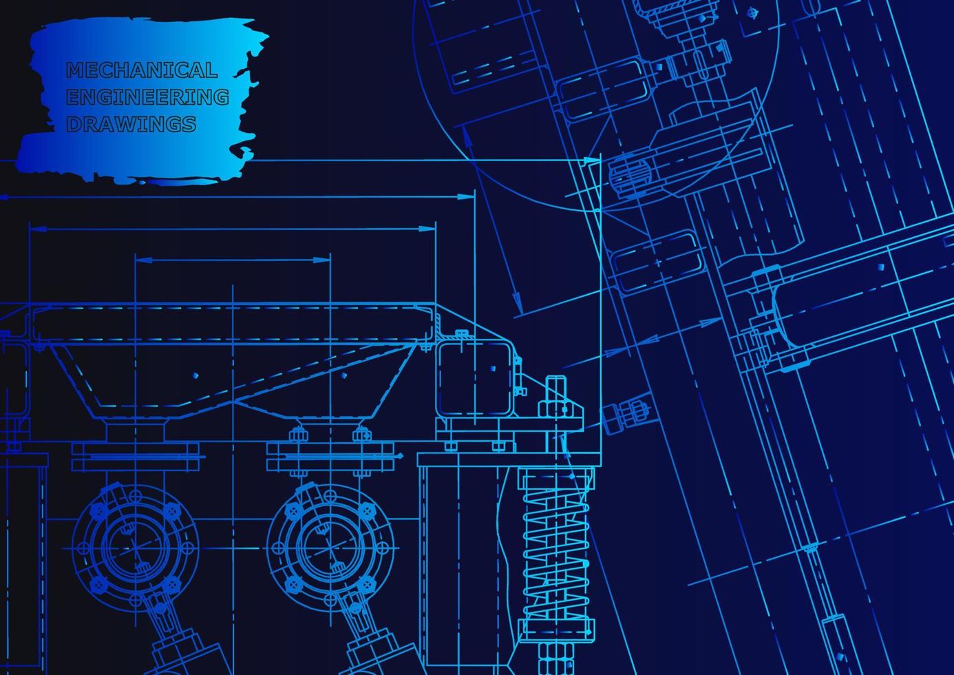 sistemas de diseño asistido por computadora. ilustraciones técnicas, fondo vector