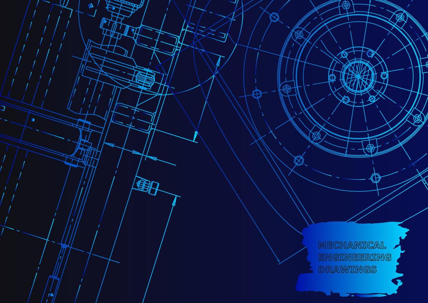 bosquejo. Ilustración de ingeniería vectorial. sistemas de diseño asistido por computadora vector