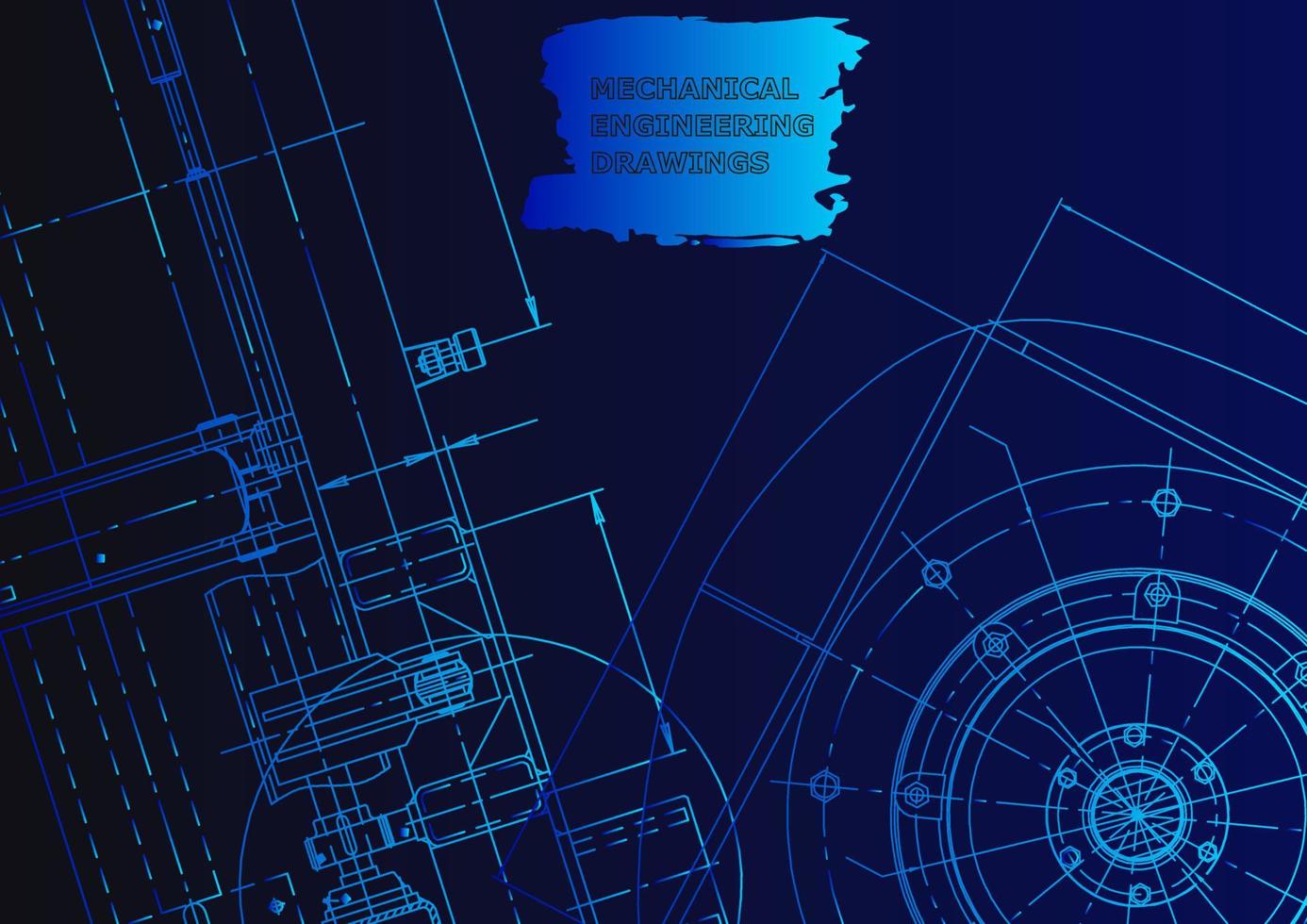 Sketch. Vector engineering illustration. Computer aided design systems
