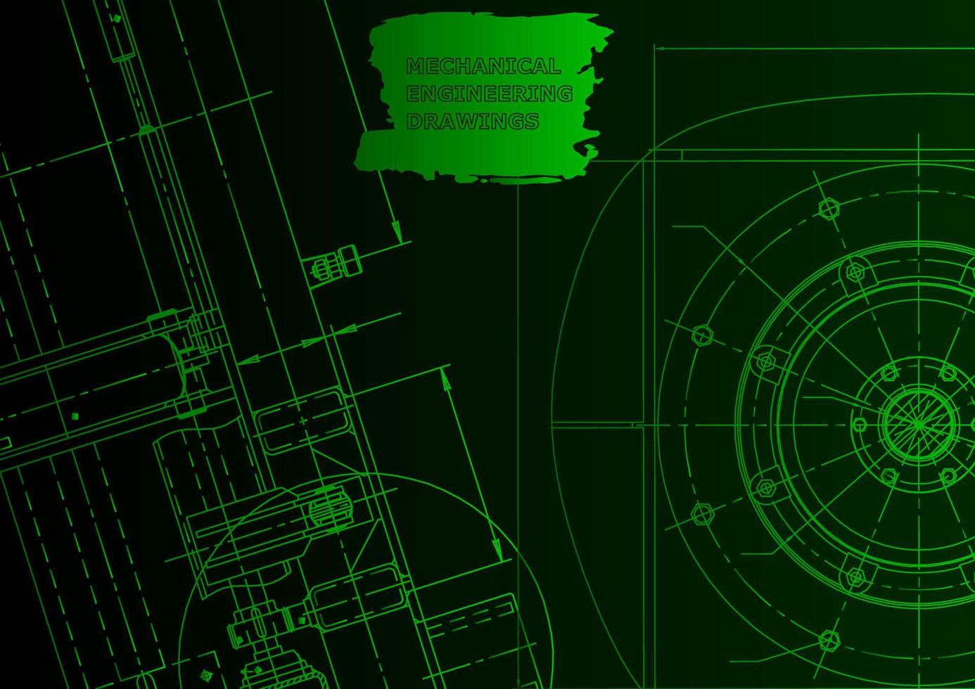 Sketch. Vector engineering illustration. Computer aided design systems