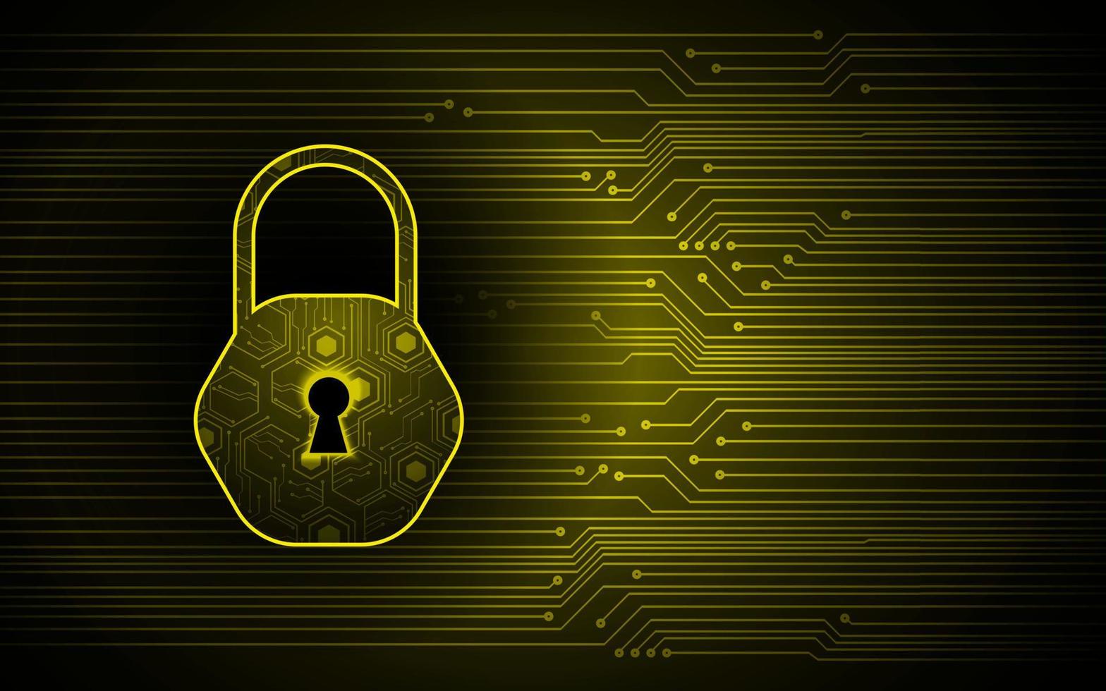 Closed Padlock on digital background, cyber security vector
