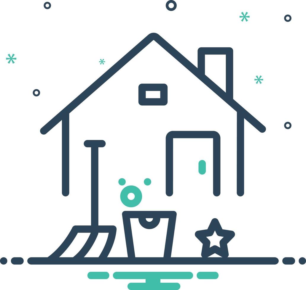 Mix icon for home deep cleaning vector