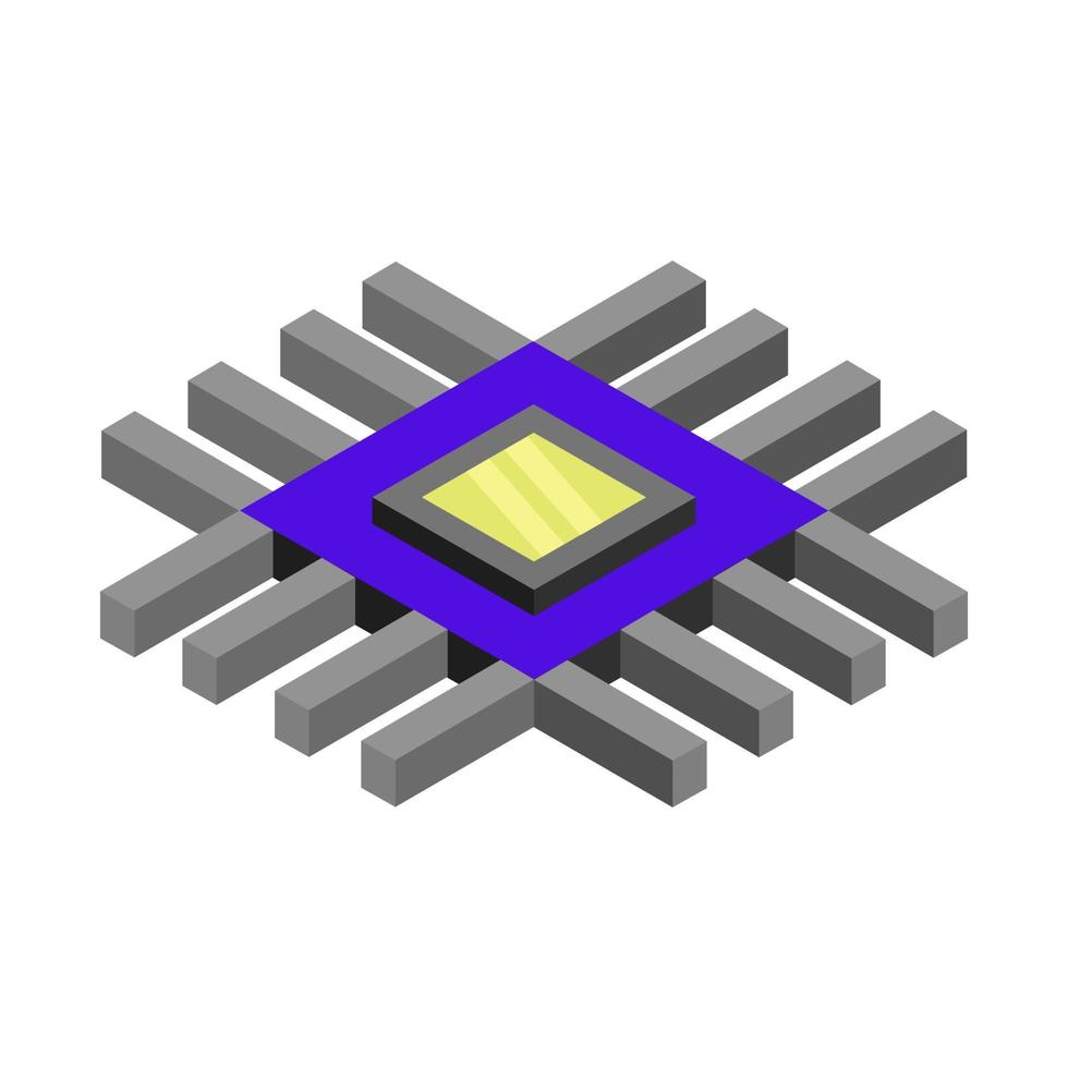 Isometric microchip on a white background vector