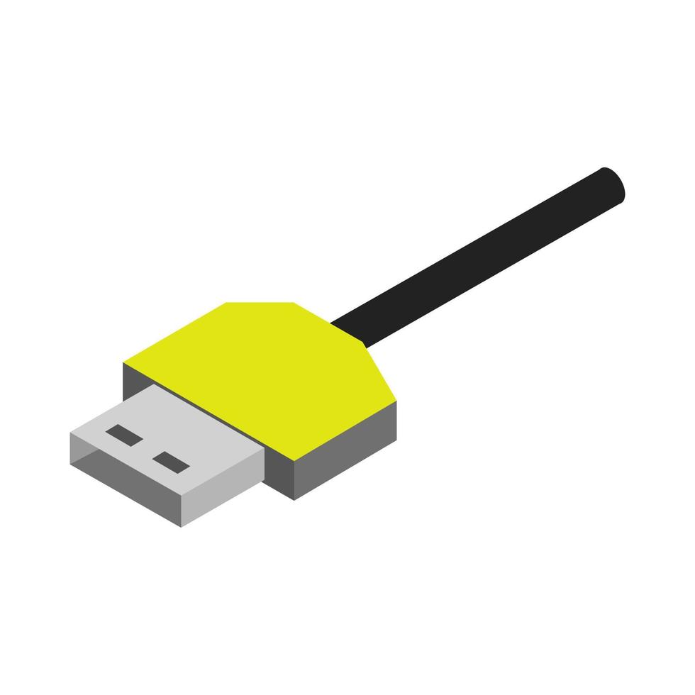 Isometric usb cable on a white background vector