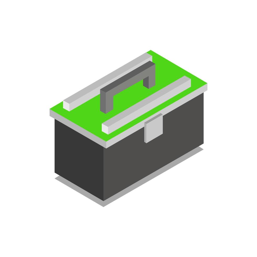 Isometric toolbox on white background vector