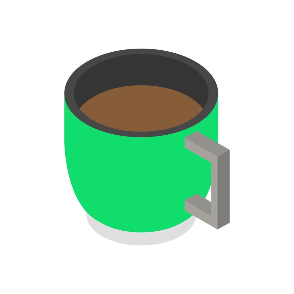 Isometric illustrated coffee cup on white background vector