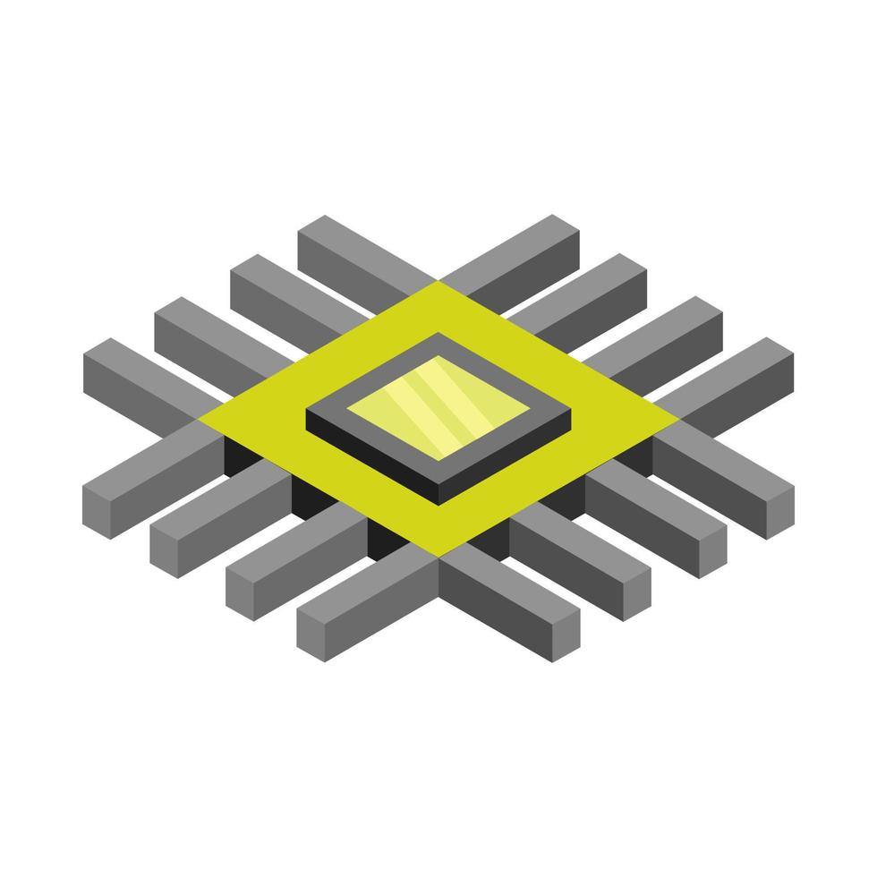 Isometric microchip on a white background vector