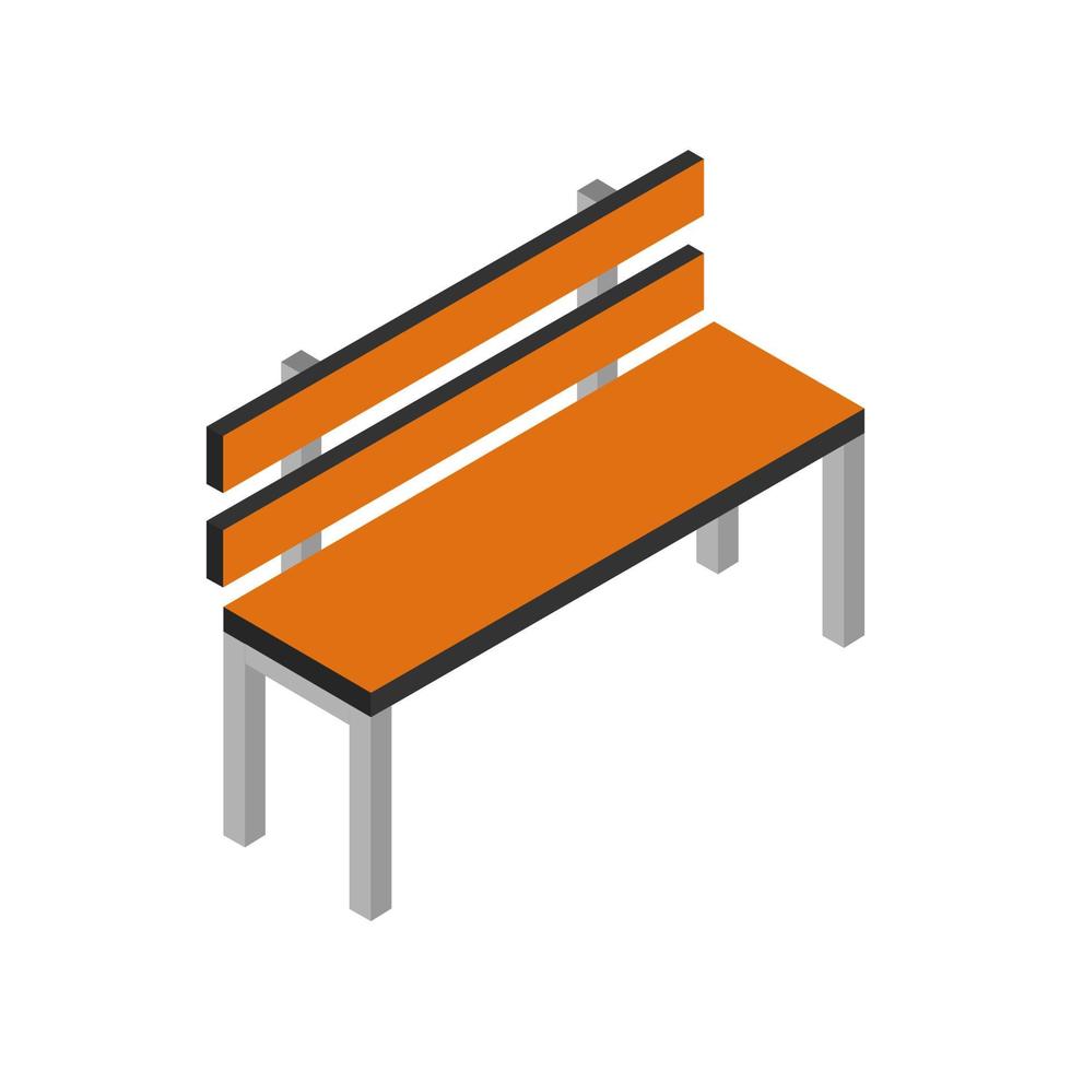 Isometric bench on a white background vector