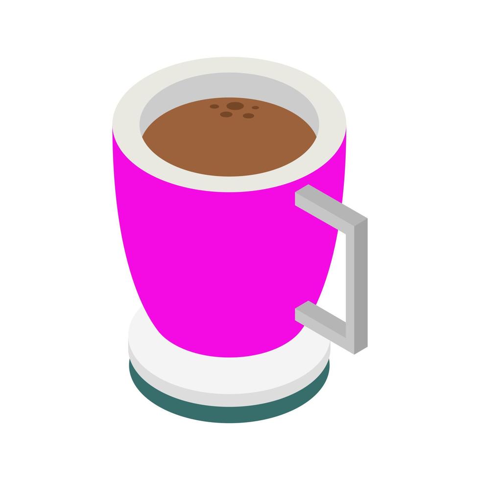 Isometric illustrated coffee cup on white background vector