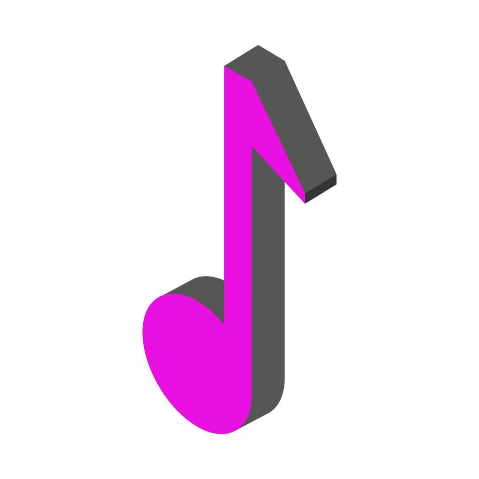 Isometric musical note on a white background vector