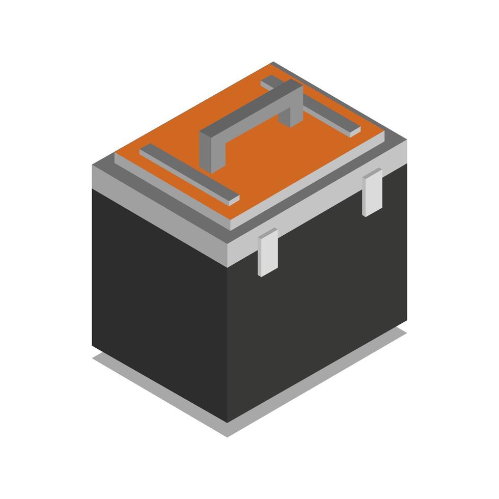 Caja de herramientas isométrica sobre fondo blanco. vector