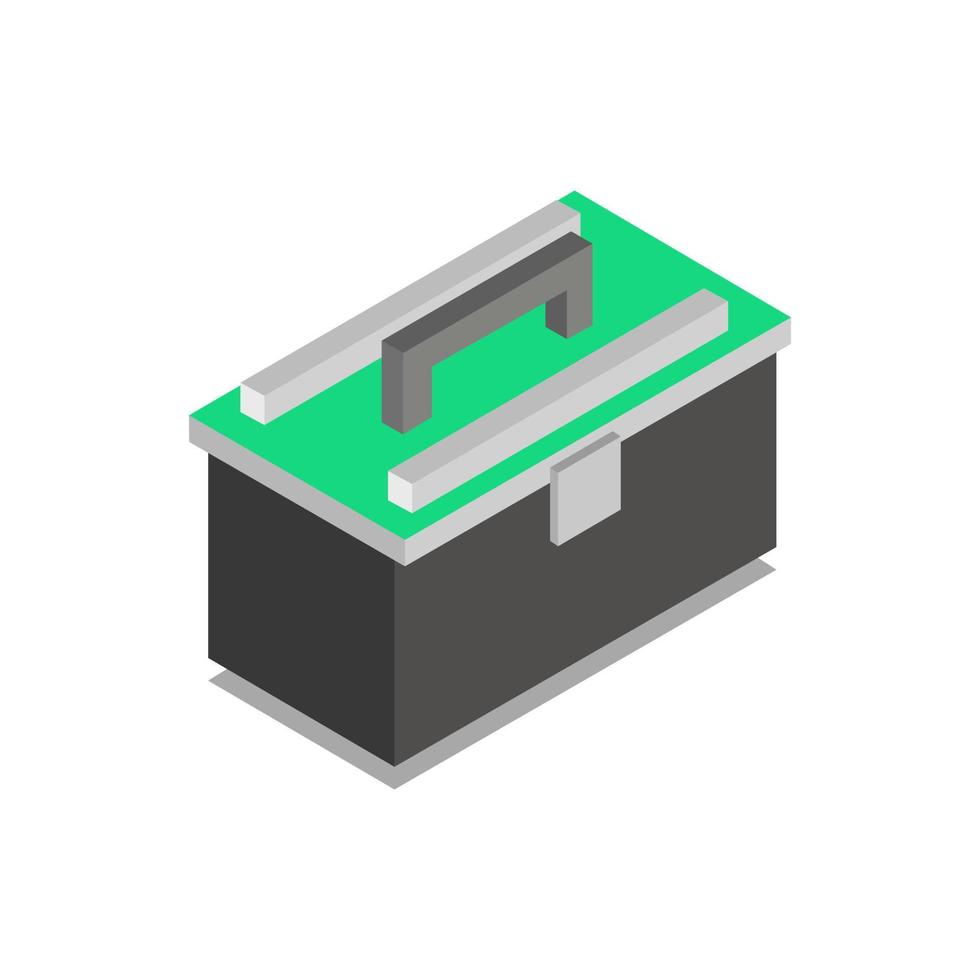 Caja de herramientas isométrica sobre fondo blanco. vector