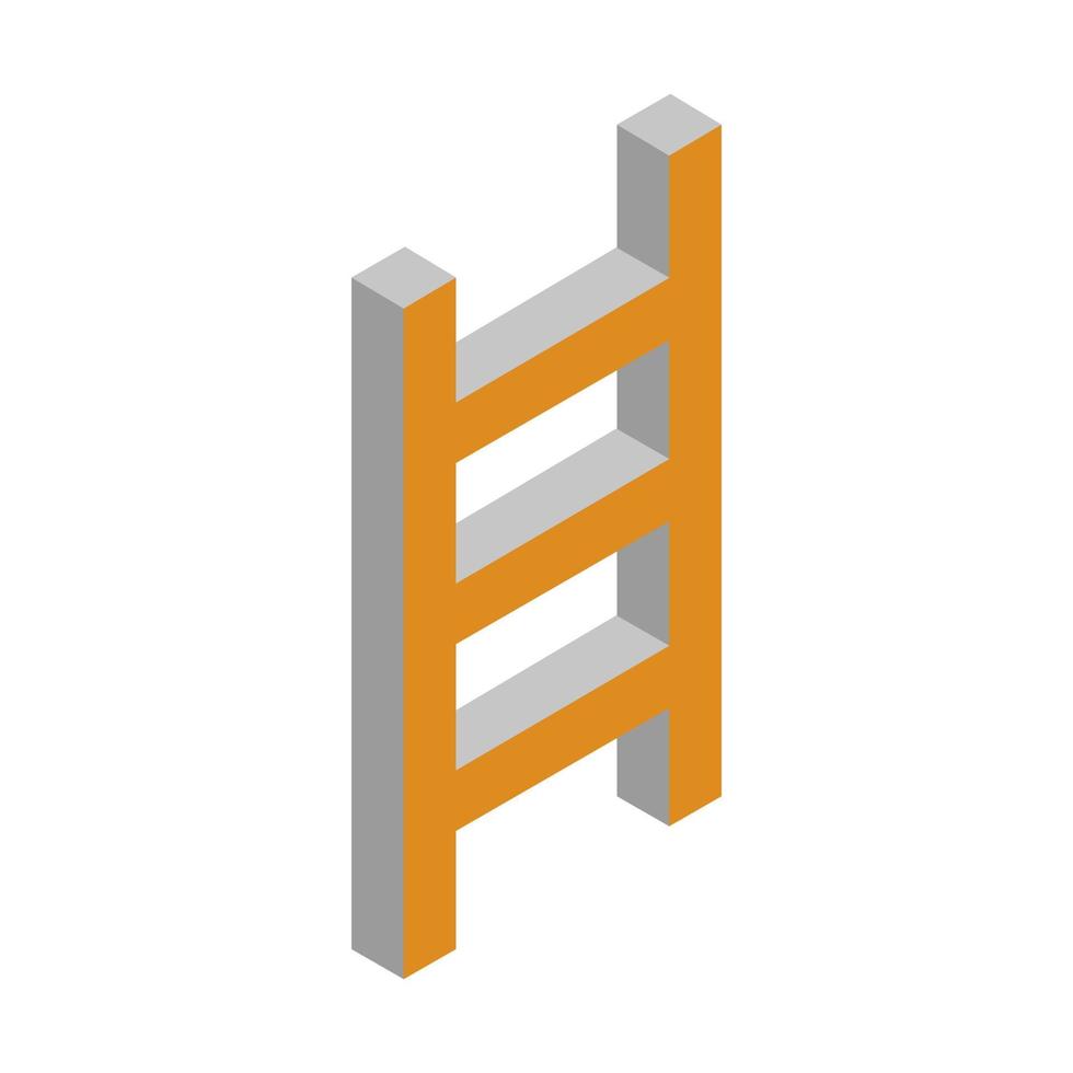 Isometric illustrated ladder on a white background vector