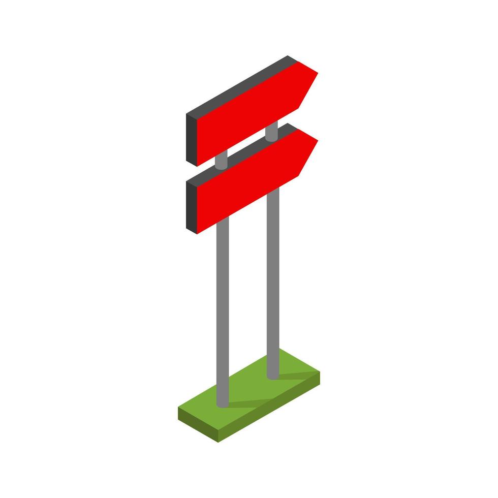 Isometric illustrated signboard on white background vector