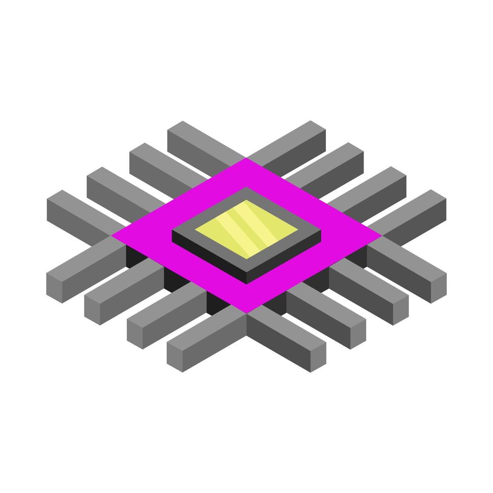 Isometric microchip on a white background vector