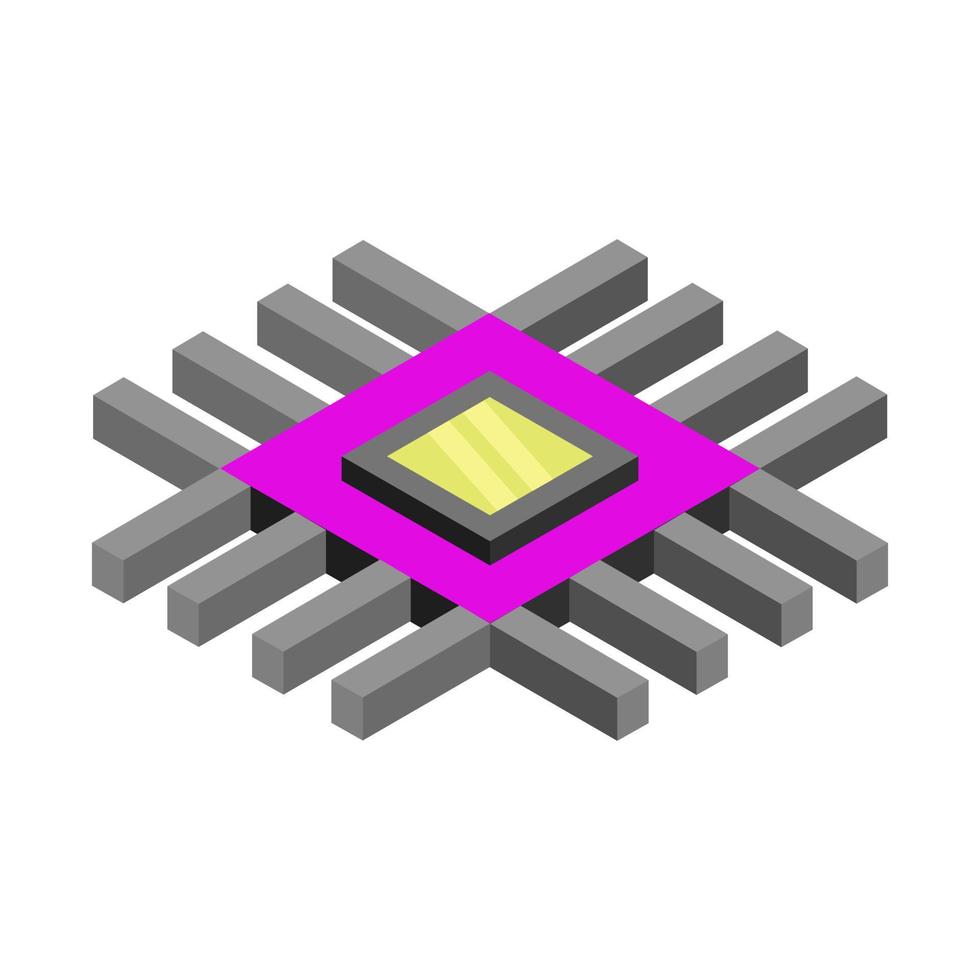 Isometric microchip on a white background vector