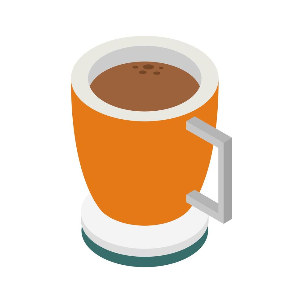 Isometric illustrated coffee cup on white background vector