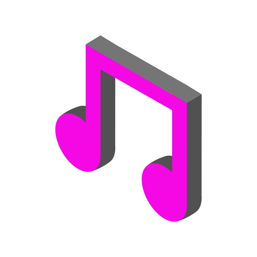 Isometric musical note on a white background vector