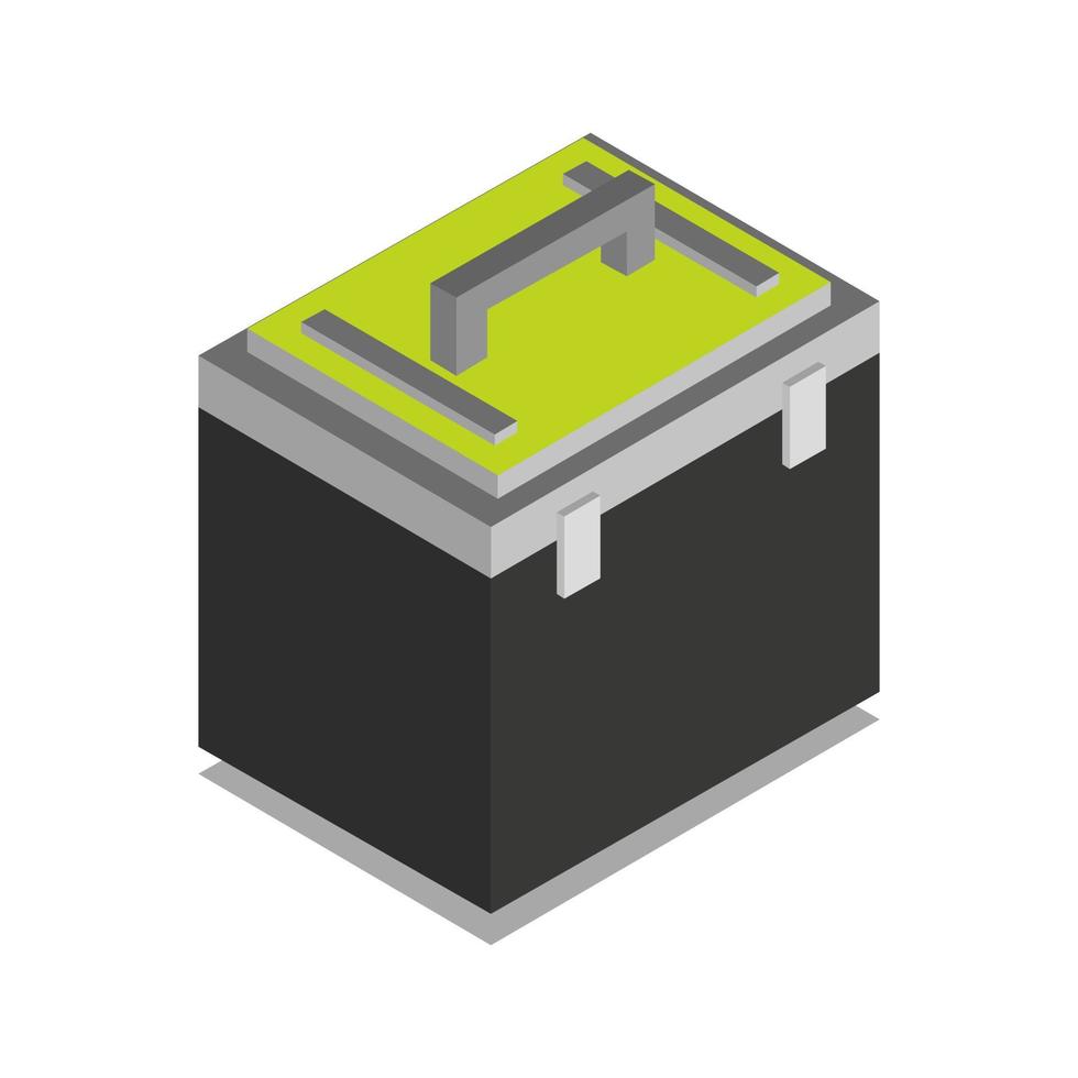 Caja de herramientas isométrica sobre fondo blanco. vector