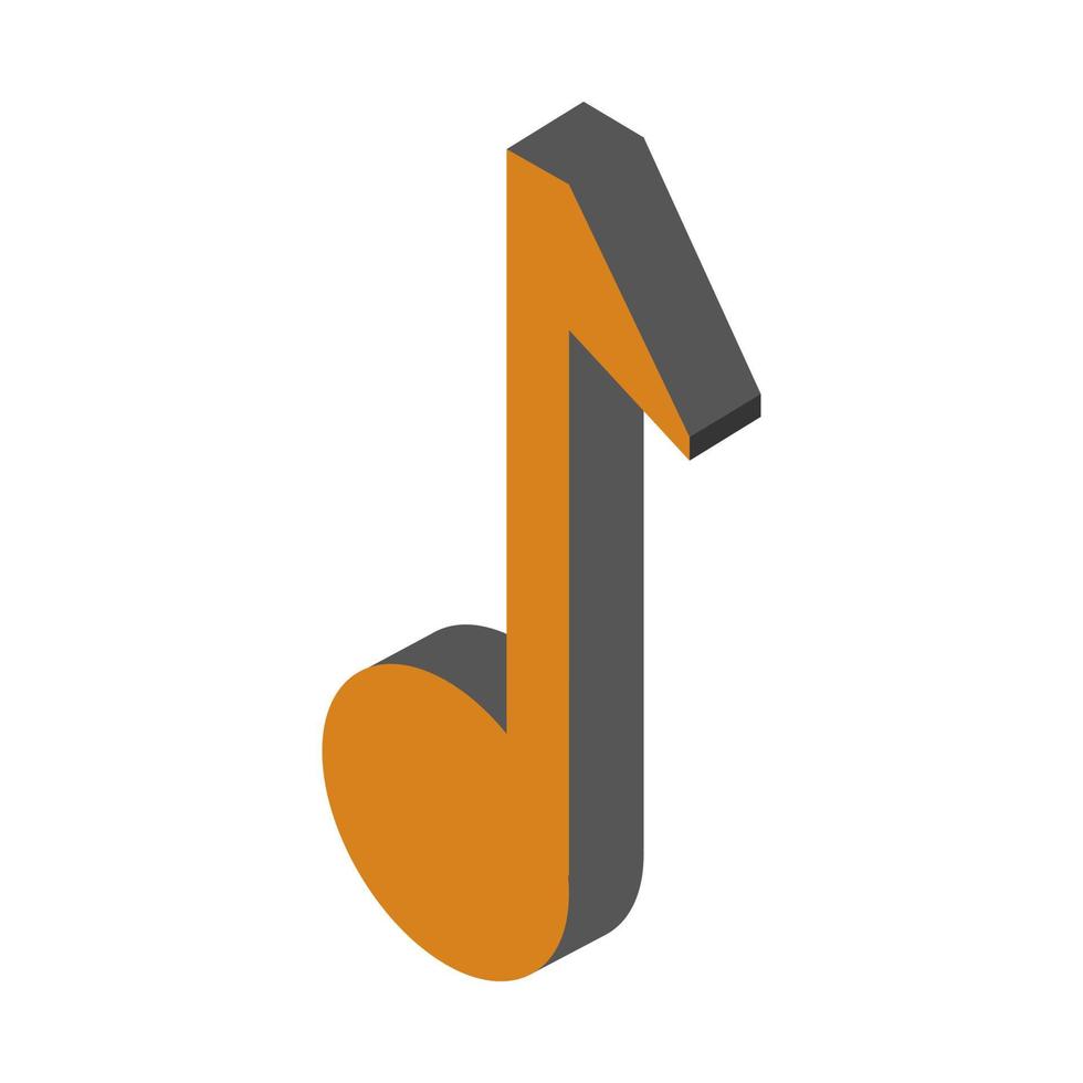 Isometric musical note on a white background vector