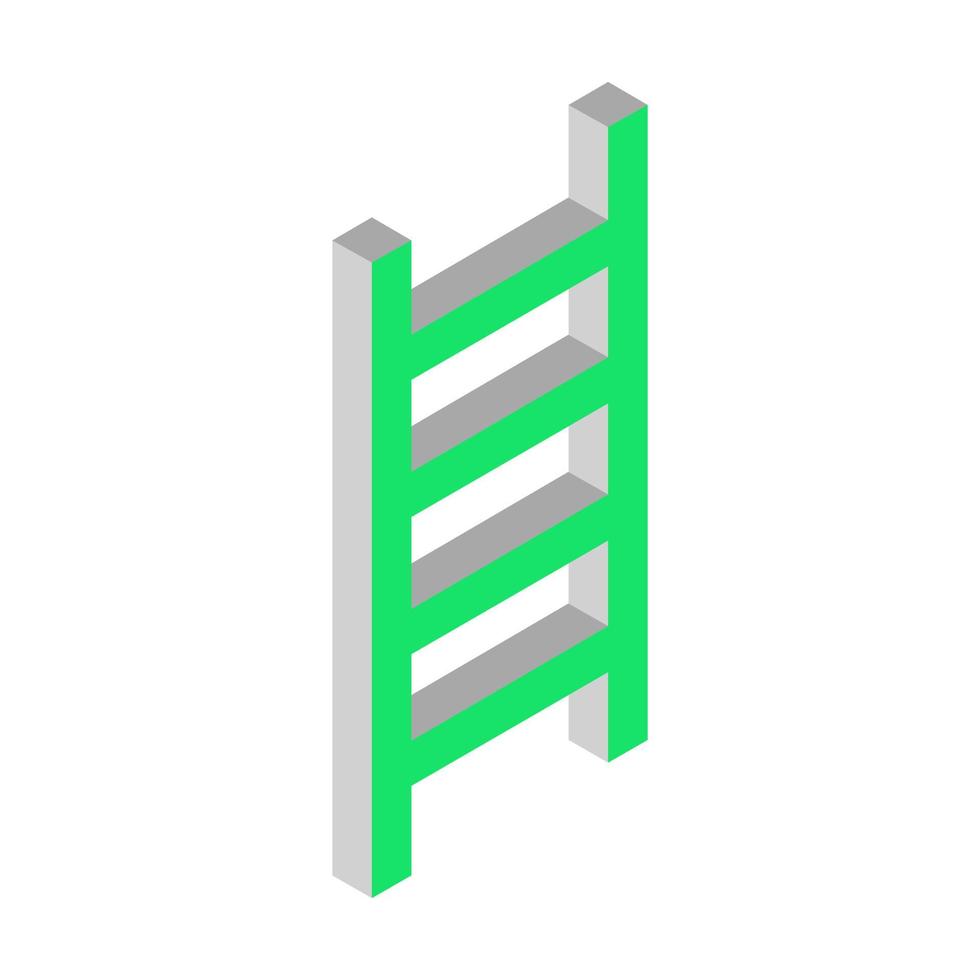 Isometric illustrated ladder on a white background vector