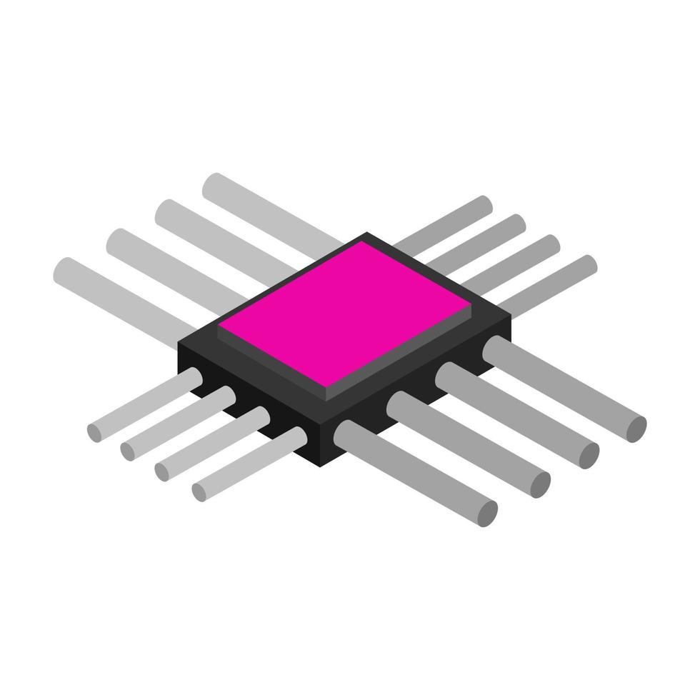 Isometric microchip on a white background vector