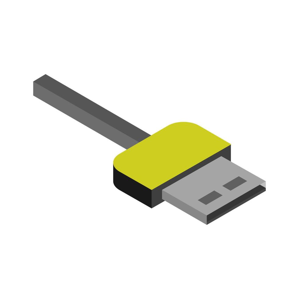 Isometric usb cable on a white background vector