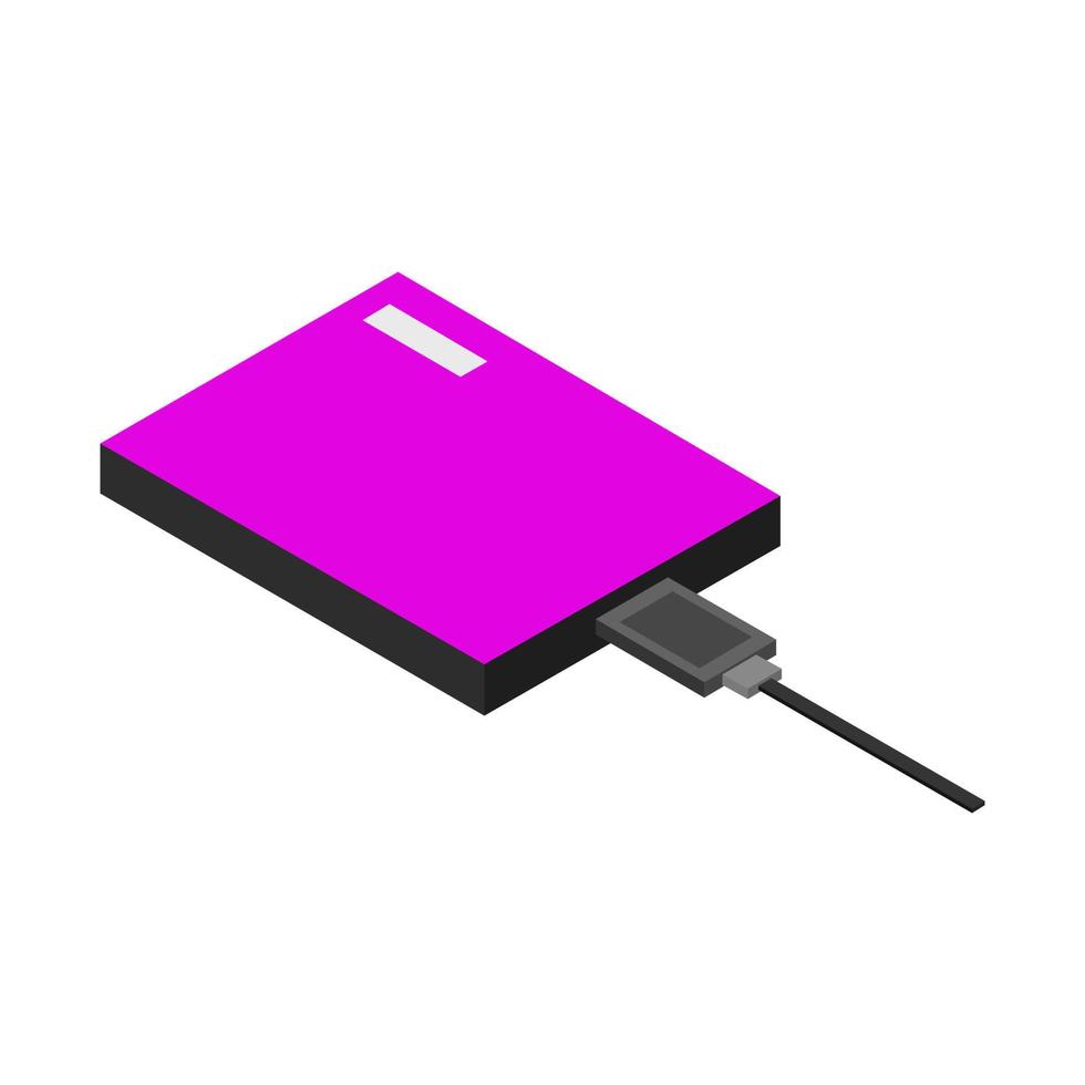 Isometric illustrated harddisk on a white background vector