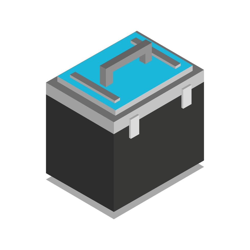 Caja de herramientas isométrica sobre fondo blanco. vector