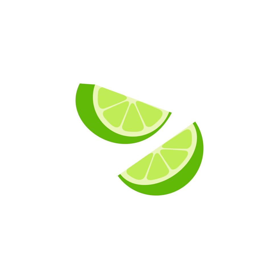 Lime cut pieces vector illustration isolated on white background