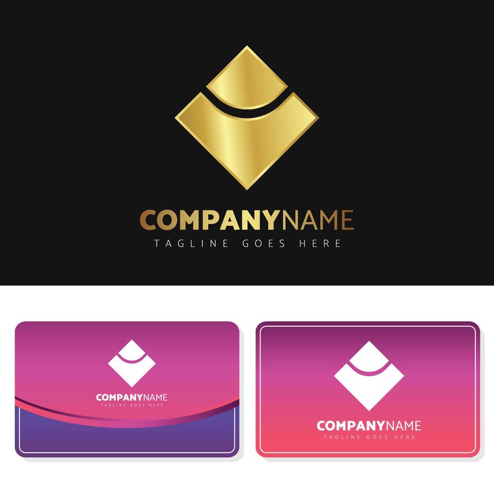 Luxury and elegant gold logo illustration design with business card design for your company vector