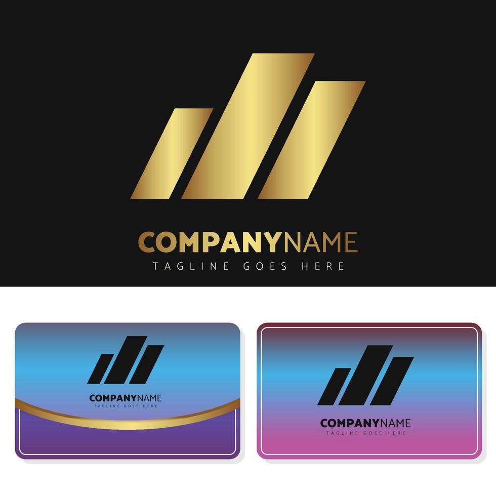 Luxury and elegant gold logo illustration design with business card design for your company vector