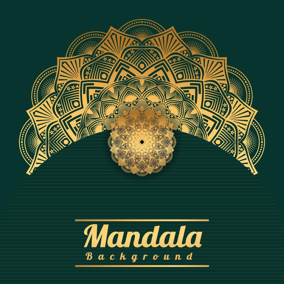 Fondo de mandala de lujo con patrón arabesco dorado estilo árabe arabesco dorado para mandala decorativo estilo Ramadán islámico. diseño de arte floral ornamental, portada, póster, folleto vector