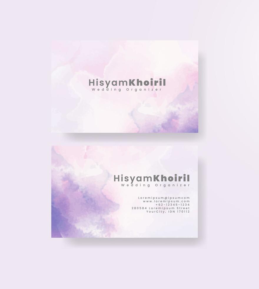 Beautiful business card template with watercolor vector