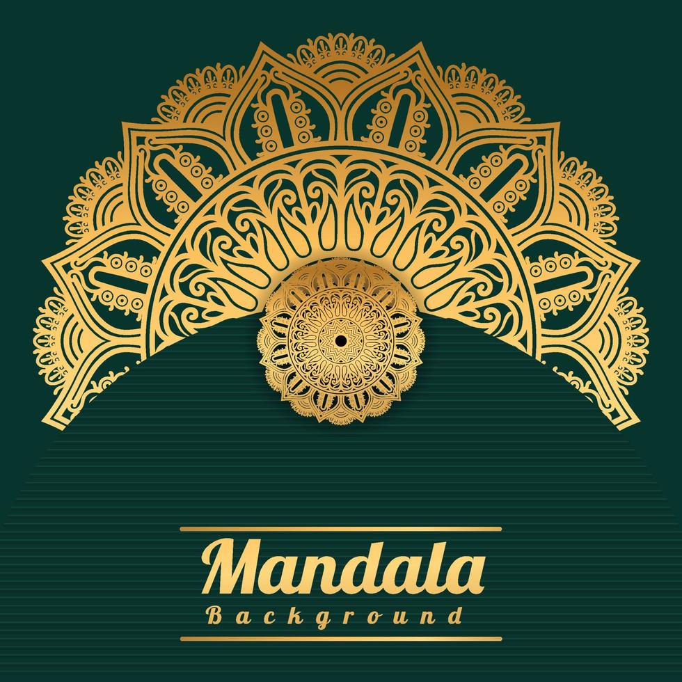 Fondo de mandala de lujo con patrón arabesco dorado estilo árabe arabesco dorado para mandala decorativo estilo Ramadán islámico. diseño de arte floral ornamental, portada, póster, folleto vector