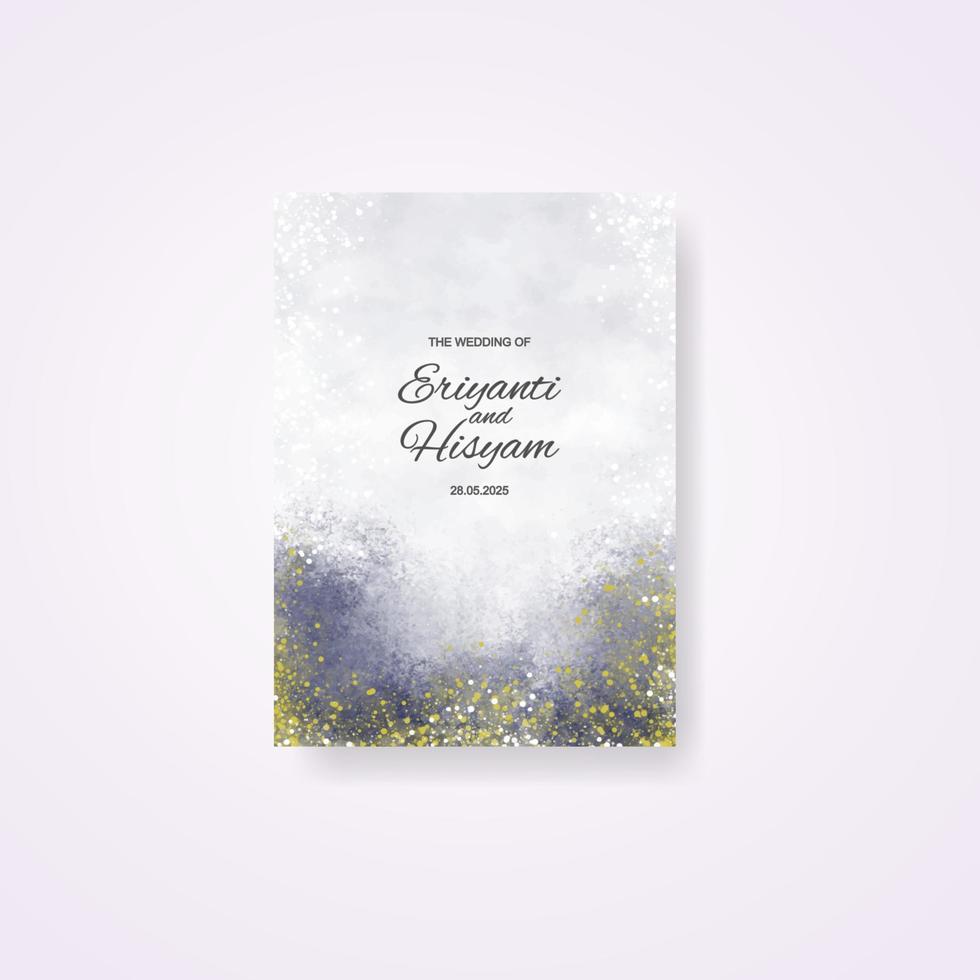 Watercolor wedding invitation card. Beautiful wedding card watercolor with splash. vector
