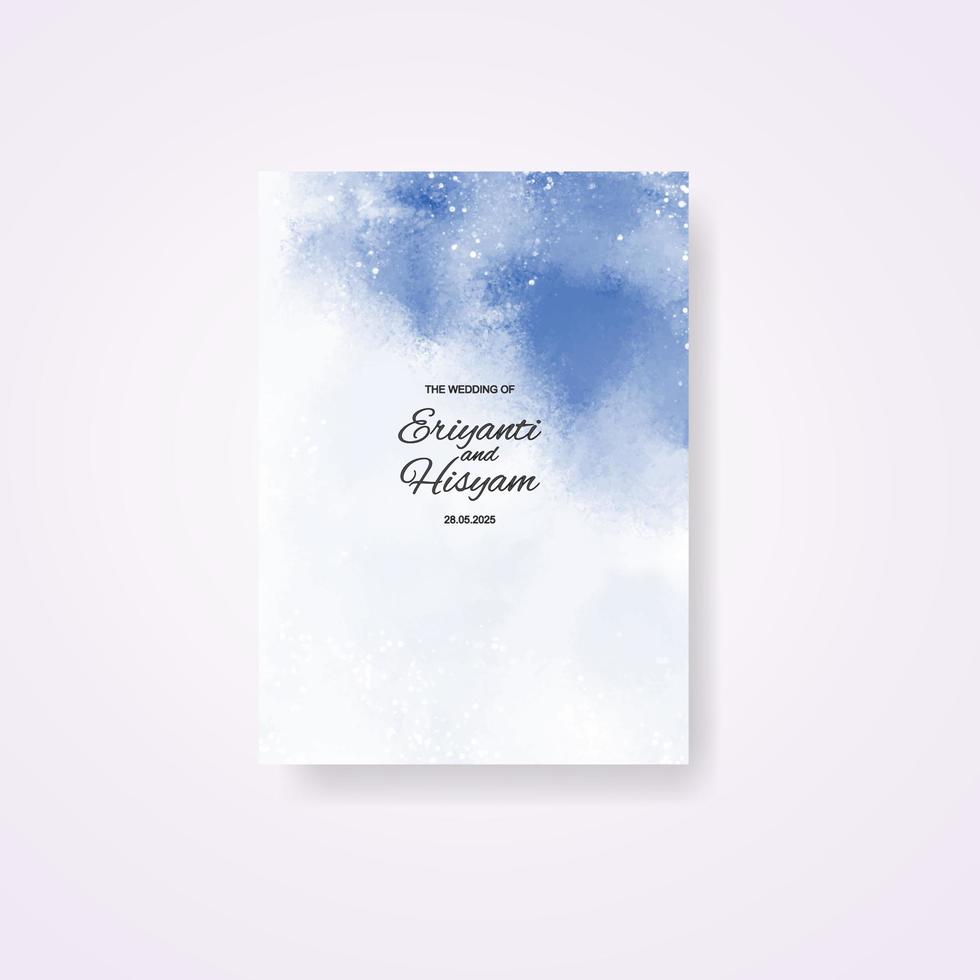 Watercolor wedding invitation card. Beautiful wedding card watercolor with splash. vector